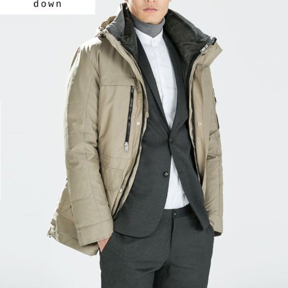 zara man down jacket
